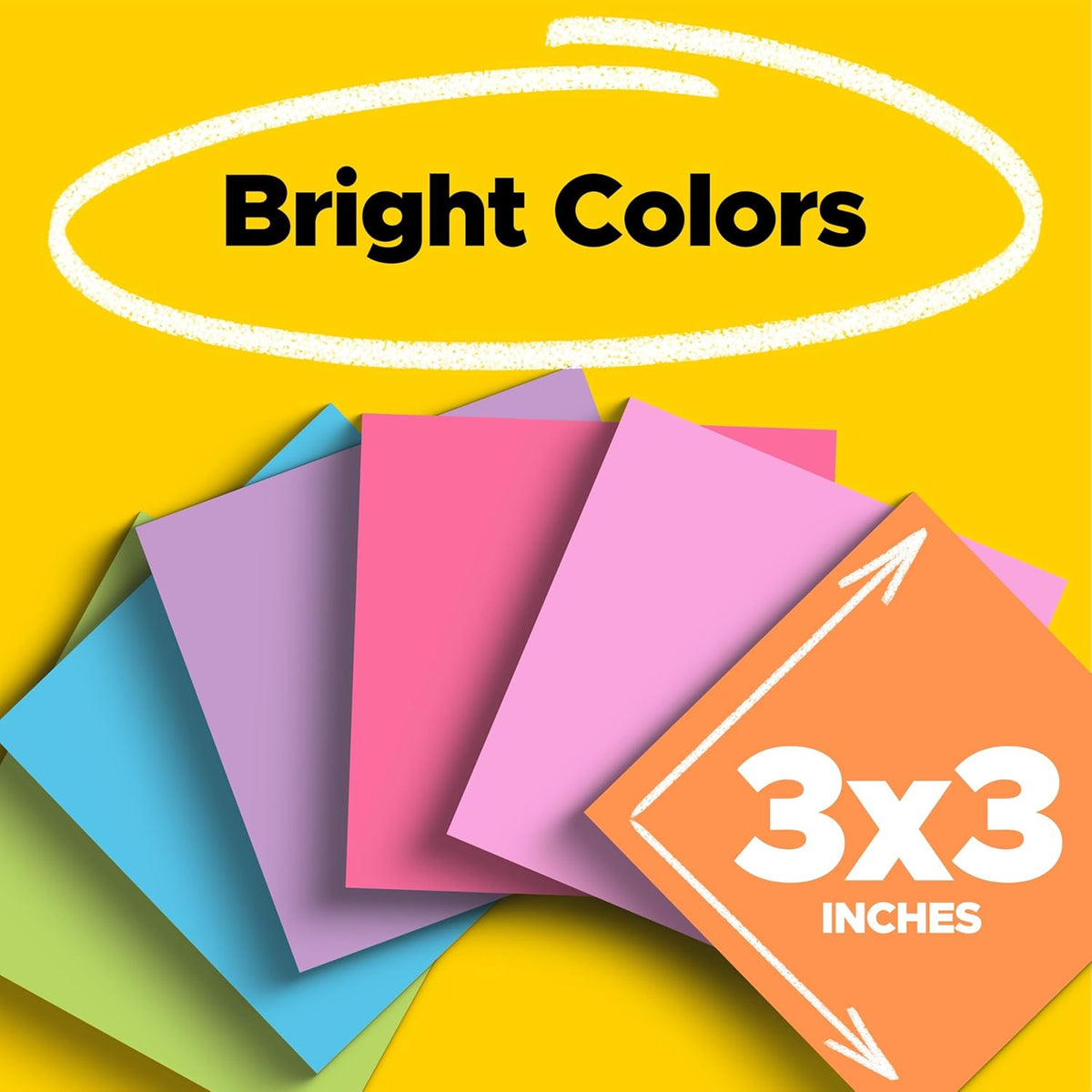 Post-it Super Sticky Notes, 15 Sticky Notes Pads, 3 x 3 in., School Supplies and Oﬃce Supplies, 2X the Sticking Power, Assorted Brights