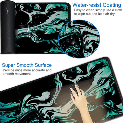 Large Gaming Mouse Pad, 31.5x15.7 inch Large Extended Computer Keyboard Mouse Mat, Water Resist Non-Slip Mousepad Rubber Base Long XXL Desk Mouse Pad for Work & Gaming, Office & Home, Black