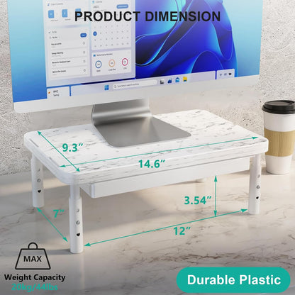 WALI Monitor Stand Riser with Drawer, Desk Organizers and Accessories for Computer, Printer, Laptop Stand for Home Office Supplies, (PTT005-B), 1 Pack, Black
