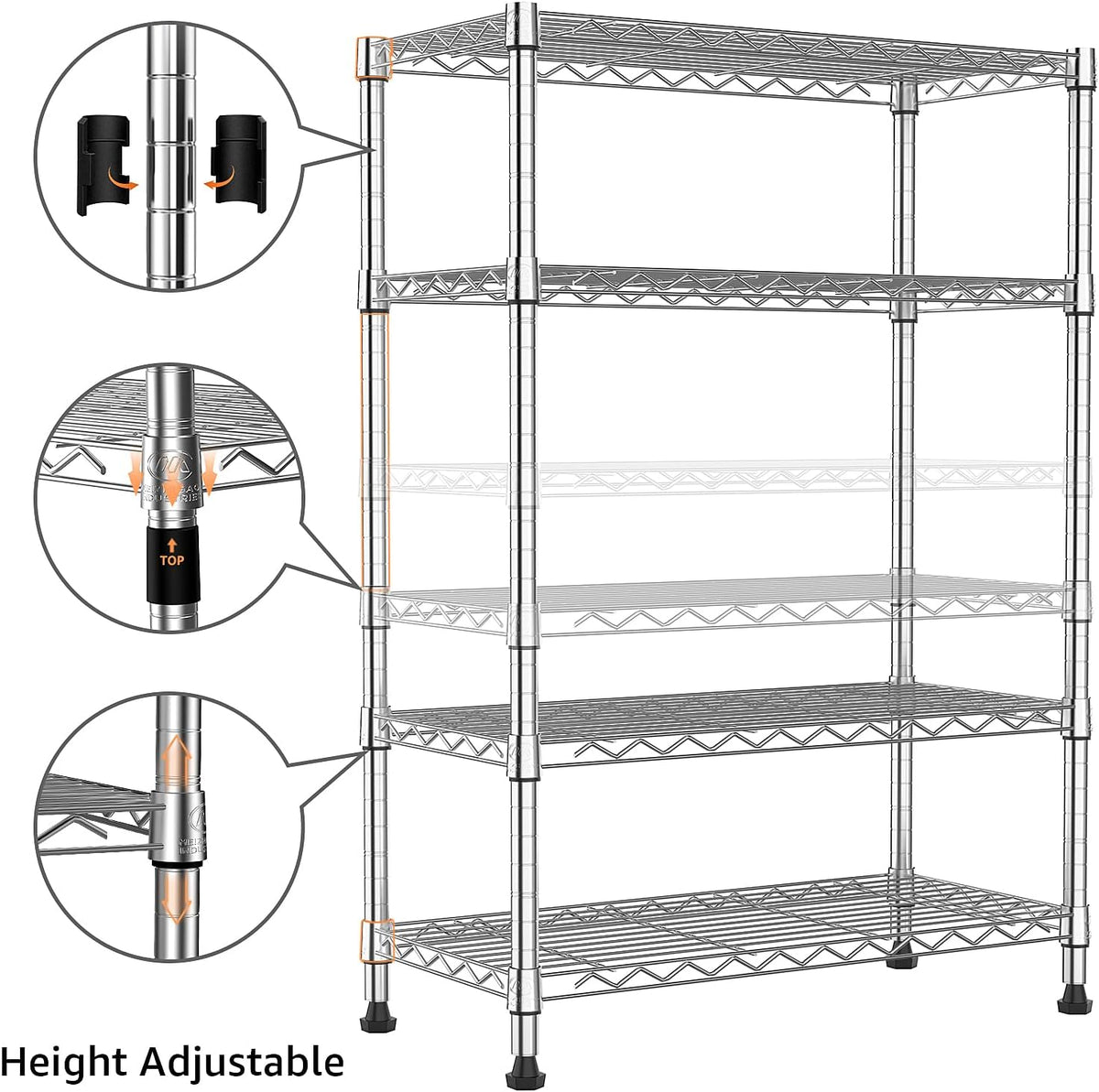 M MZG 450 lbs Steel Storage Shelving 3-Tier Utility Shelving Unit Steel Organizer Wire Rack for Home,Kitchen,Office (11.8" D x 17.7" W x 26.3" H) - Colors B