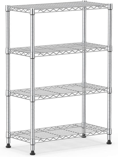 M MZG 450 lbs Steel Storage Shelving 3-Tier Utility Shelving Unit Steel Organizer Wire Rack for Home,Kitchen,Office (11.8" D x 17.7" W x 26.3" H) - Colors A