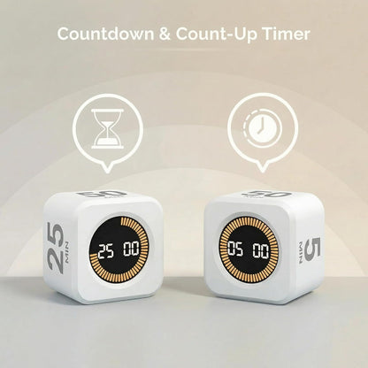 KADAMS Pomodoro Cube Timer Productivity Visual Timer - 5/10/25/50 Min Rotating Countdown (1, Green)