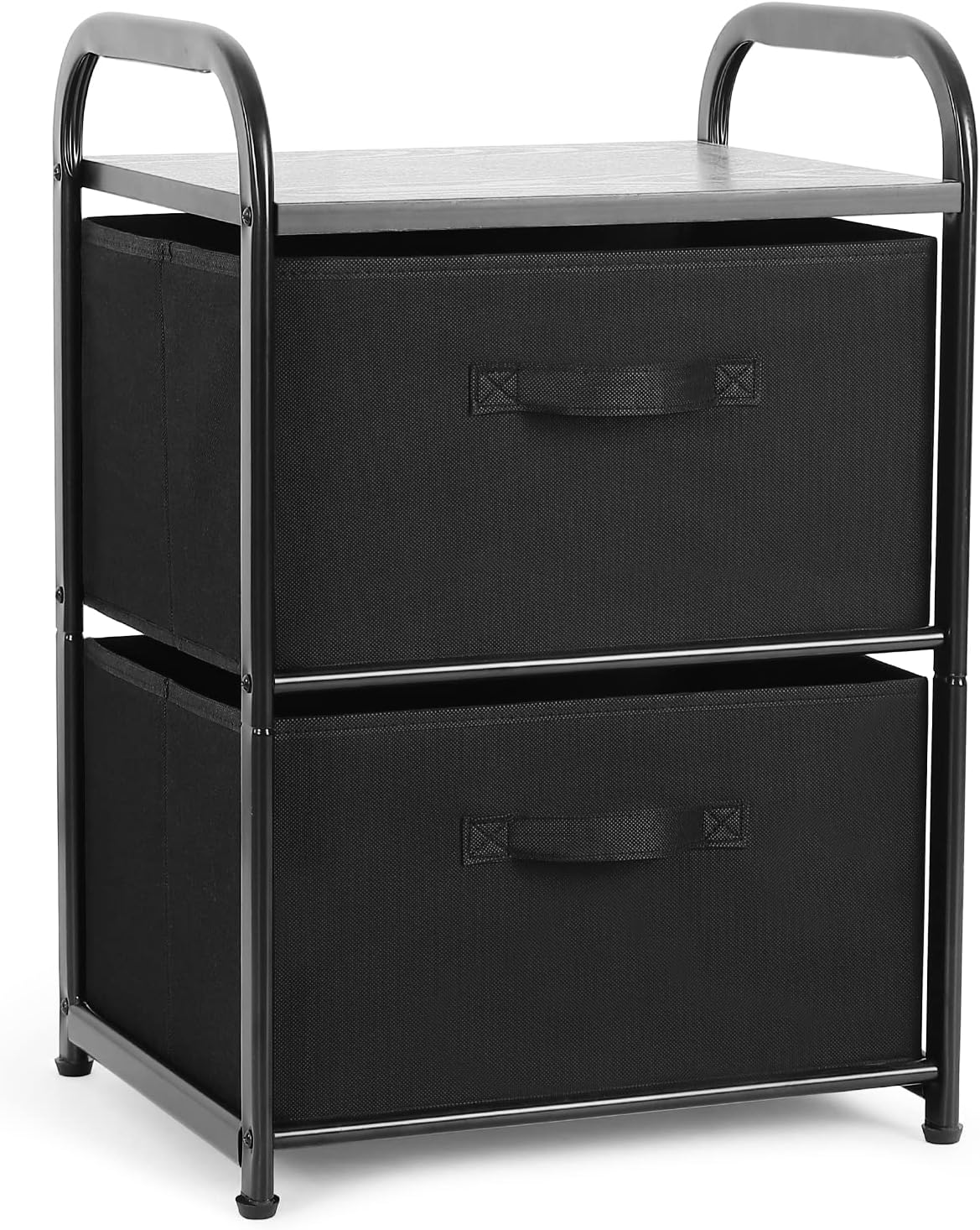 Dresser Storage with 3 Drawers, Fabric Dresser Tower, Vertical Storage Unit for Bedroom, Closet, Office, Black