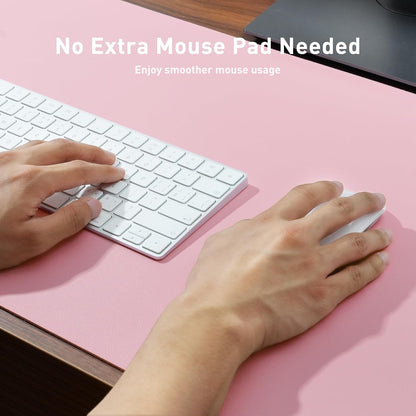 Aothia Leather Office Desk Pad Protector, Non-Slip PU Leather Desk Blotter, Waterproof Laptop Writing Mouse Pad for Office and Home, Black, 31.5" x 15.7" - Colors B