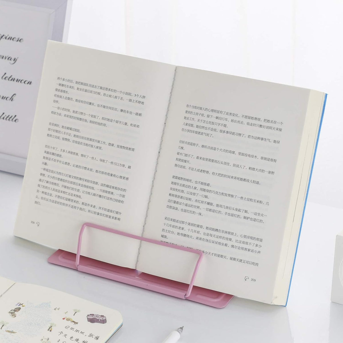 MSDADA Desk Book Stand Metal Reading Rest Book Holder Adjustable