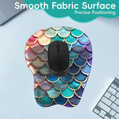 Wrist Support Mouse Pad Anti Slip Rubber Wrist Rest Mousepad 9in X 8in Small Desktop Notebook Mouse Mat for Working and Gaming (M-Pink Floral)
