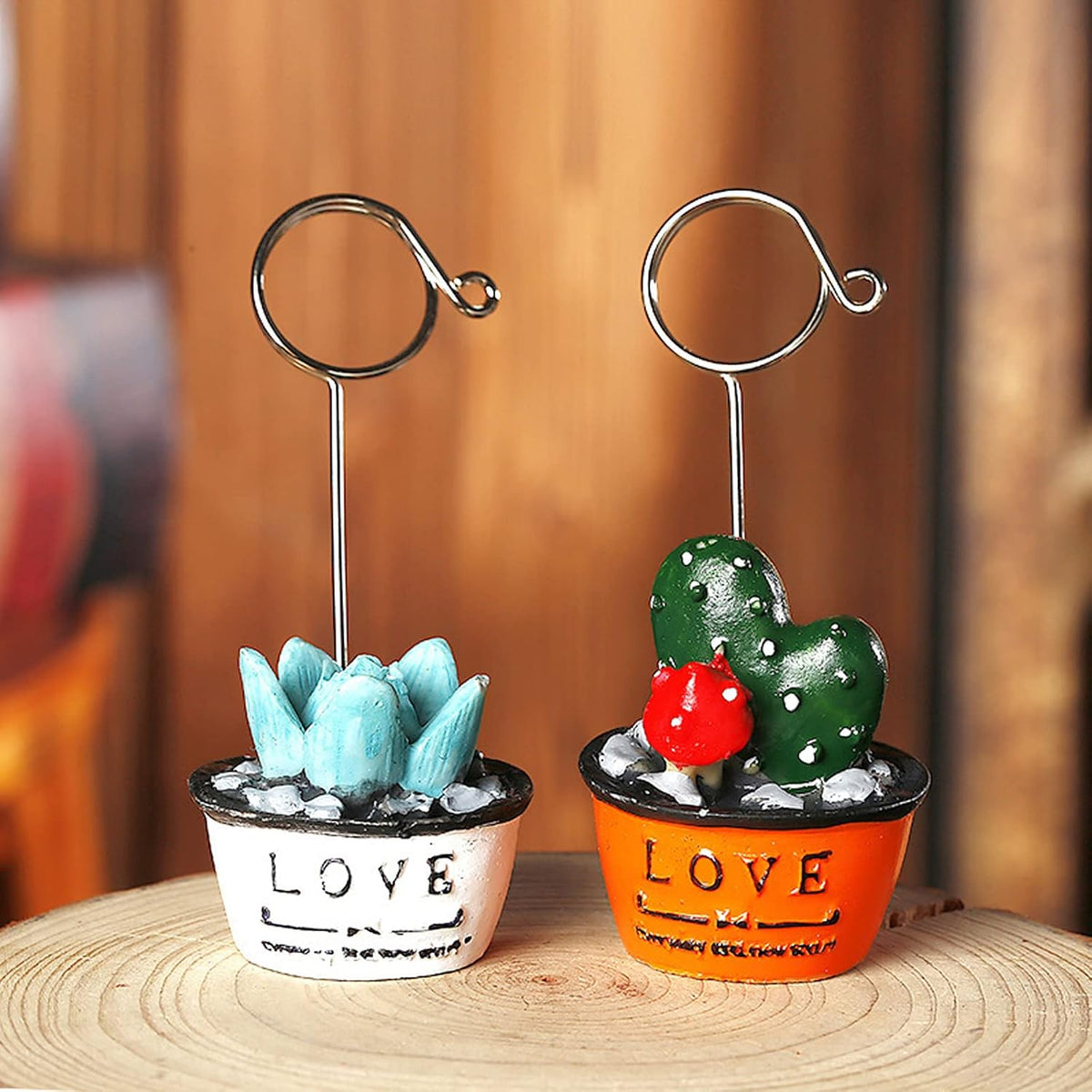 6 pcs Cute Flower Table Card Memo Holder Stand, Table Photo Display Clip Stand for Monmory Photo Picture Memo Cards Paper Note Postcards Wedding Number Card Display