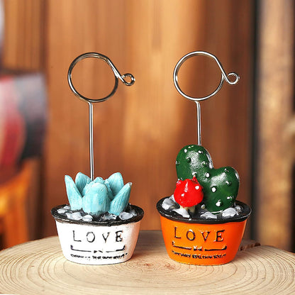 6 pcs Cute Flower Table Card Memo Holder Stand, Table Photo Display Clip Stand for Monmory Photo Picture Memo Cards Paper Note Postcards Wedding Number Card Display
