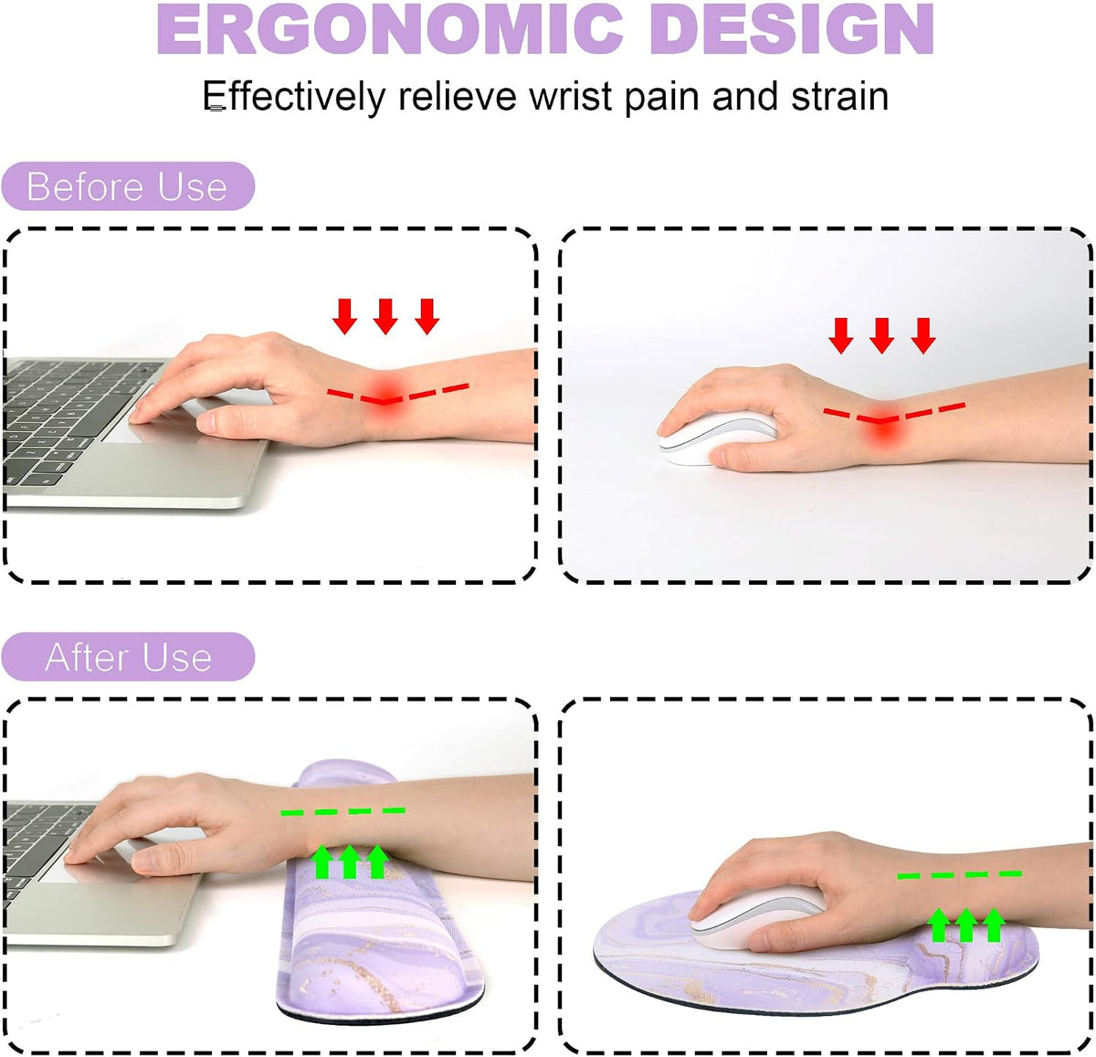 Ergonomic Mouse Pad with Wrist Rest and Keyboard Wrist Rest, Mousepad