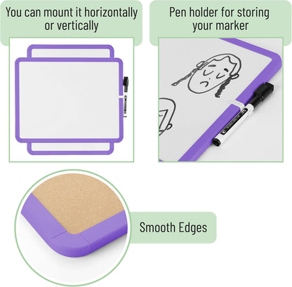 Dry Erase Board, 14” x 11”, White Frame