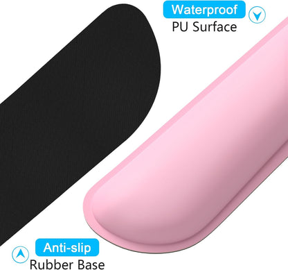 Mouse Wrist Rest, Ergonomic Memory Foam Mouse Wrist for Computer Desk Mats Support, PU Leather Hand Rest Pad Cushion for Gaming, Laptop, Men, Women, Pain Relief & Easy Typing, Black