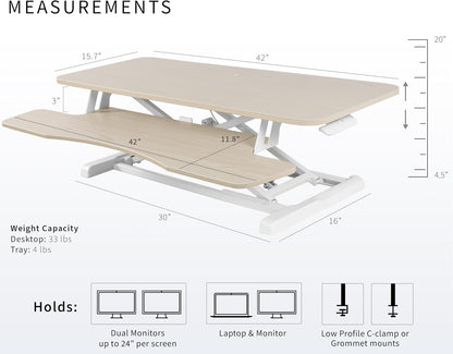 Black 32 in Standing Desk Converter, DESK-V000K