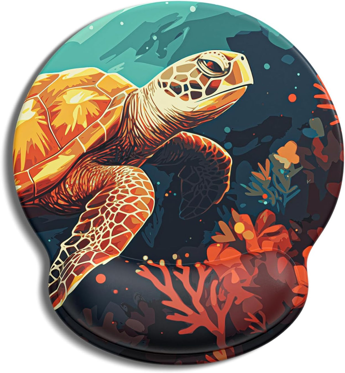 Ergonomic Mouse Pad with Wrist Rest, Comfortable Silicone Non-Slip Computer Pain Relief Gel Mouse Mat with Wrist Support for Gaming, Work, Office, Women & Men, Cute Pattern, Beige