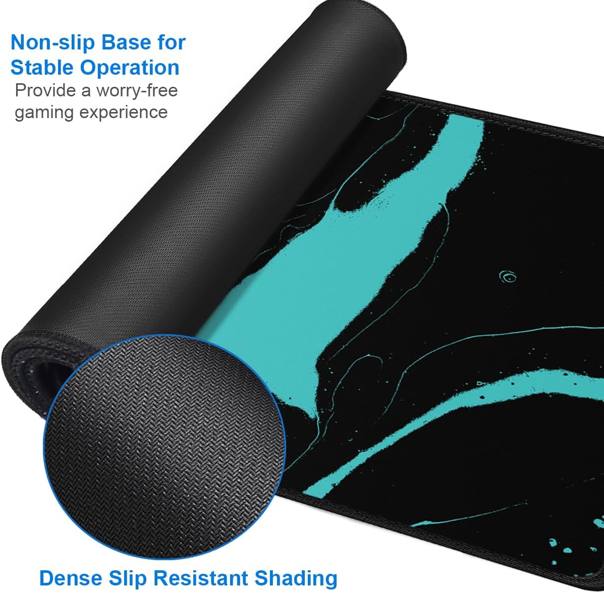 Large Gaming Mouse Pad, 31.5x15.7 inch Large Extended Computer Keyboard Mouse Mat, Water Resist Non-Slip Mousepad Rubber Base Long XXL Desk Mouse Pad for Work & Gaming, Office & Home, Black