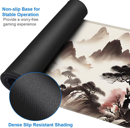 Large Gaming Mouse Pad, 31.5x15.7 inch Large Extended Computer Keyboard Mouse Mat, Water Resist Non-Slip Mousepad Rubber Base Long XXL Desk Mouse Pad for Work & Gaming, Office & Home, Black