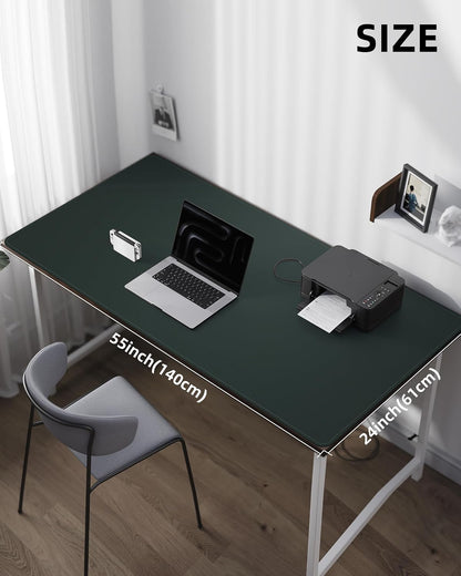 AFIING Large Desk Mat 55" x 24" - PU Leather Desk Pad Protector, Waterproof Non-Slip Extended Mouse Pad for Office Desk, Keyboard, Laptop and Home Workspace (Black)