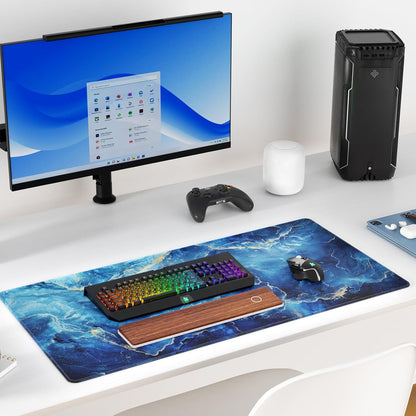 KTRIO Large Gaming Mouse Pad Desk Mat for Gamer, 31.5" x 11.8", Black, XL | Extended Size Design, Superior Micro-Weave Cloth, Non-Slip Rubber Base, Durable Stitched Edges, Water-Resistant Coating