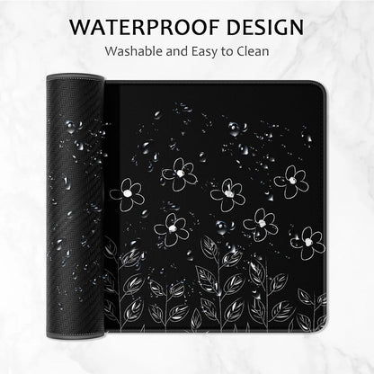 Auhoahsil Desk Mat, Ultra Large Mouse Pad, XXL Gaming Mousepad, Green Tropical Leaves Deskpad, Big Extended Full Size Mouse Pad, Desktop Desk Matt for Keyboard, Laptop & Computer, 35.5 x 15.7 in - Colors B