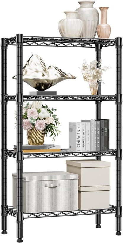 M MZG 450 lbs Steel Storage Shelving 3-Tier Utility Shelving Unit Steel Organizer Wire Rack for Home,Kitchen,Office (11.8" D x 17.7" W x 26.3" H) - Colors A