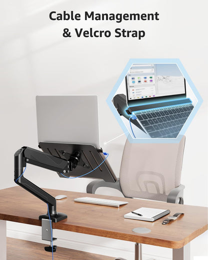 Dual Monitor Stand fits up to 32 inch, 4.4-19.8 lbs Computer Screens, Dual Monitor Desk Mount Height Adjustable, Monitor Arms for 2 Monitors, Home Office VESA Mounts, Freelift White