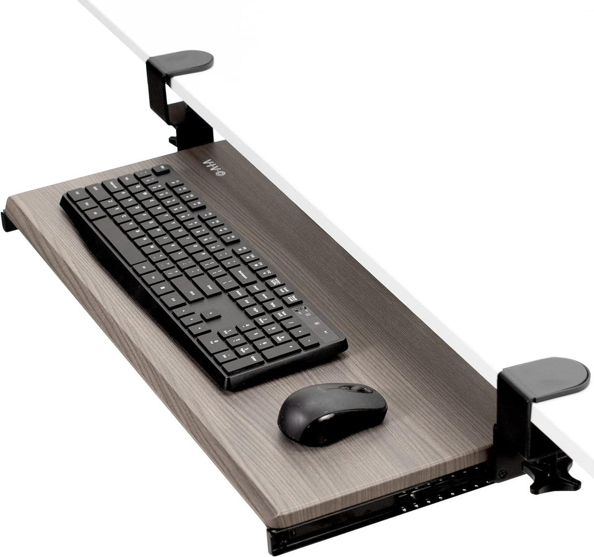 VIVO Extra Long Clamp-on Computer Keyboard and Mouse Under Desk Slider Tray, 34 x 11 inch Pull Out Platform Drawer, Black, MOUNT-KB15EB