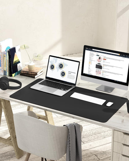 YSAGi Non-Slip Leather Desk Pad, Waterproof Laptop Computer Desk Keyboard Mat, Table Protector Blotter Mat, Large Mouse Pad for Office/Work/Home/Decor(Dark Brown, 31.5" x 15.7")