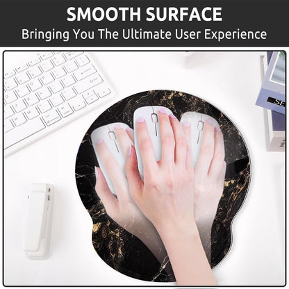 KONVINIT Ergonomic Mouse Pad with Wrist Rest, Small Mousepad with Non-Slip Rubber Base and Smooth Surface, Beach Mouse Pads for Desk, Office Desk Accessories