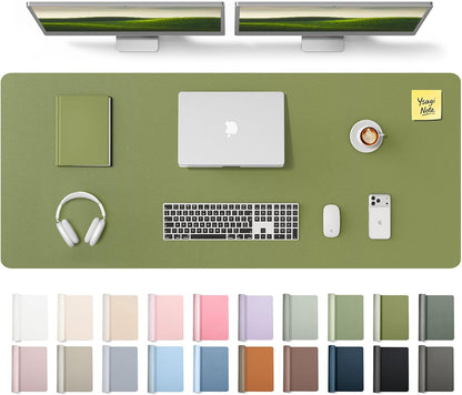YSAGi Leather Desk Pad Protector, Large Mouse Pad, Non-Slip PU Leather Desk Blotter, Waterproof Writing Pad for Office and Home (31.5" x 15.8", Eggshell) - Colors B