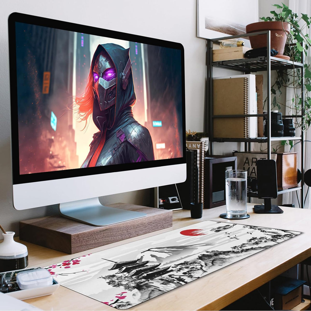 31.5" x 15.7" Waterproof Fabric Desk Pad, Rubber Anti-Slip Base, Stitched Edges No Curling, Fits Laptop Keyboard and Mouse, Smooth Office Mat Large Mouse Pad for Work Game, Black