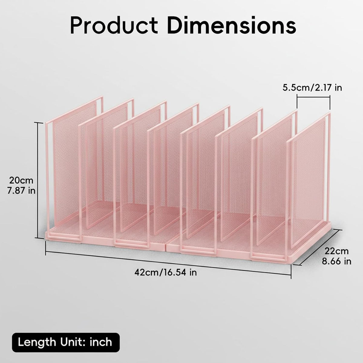 File Organizer for Desk, 5-Section Vertical File Sorter, Paper Holder Organizer Standing Metal File Folder for Office Home Classroom, Black