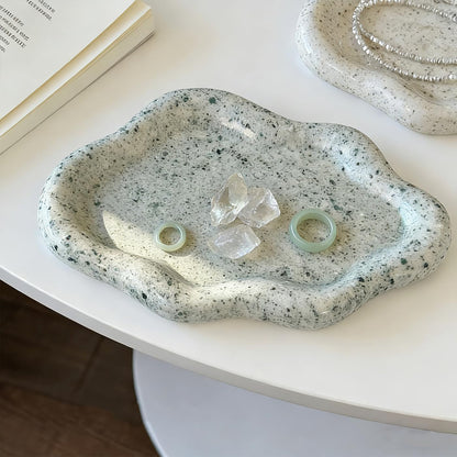 Jewelry Dish Trinket Tray for Women, Ring Dish Holder, Unique Cloud Shape Ceramic Plate Cute Things Vanity Aesthetic Room Decor Mother's Day Birthday (White)