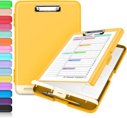 Clipboard with Storage, Clip Board 8.5 x 11 with Pen Holder, High Capacity Plastic Organization Case Box for Letter Legal A4 Size Paper, Nurses Teachers Must Haves, School & Office Supplies