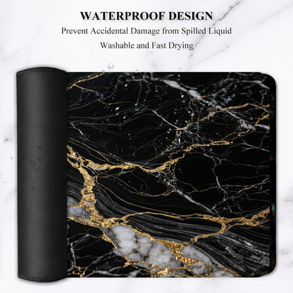 Auhoahsil Desk Mat, Ultra Large Mouse Pad, XXL Gaming Mousepad, Green Tropical Leaves Deskpad, Big Extended Full Size Mouse Pad, Desktop Desk Matt for Keyboard, Laptop & Computer, 35.5 x 15.7 in - Colors A