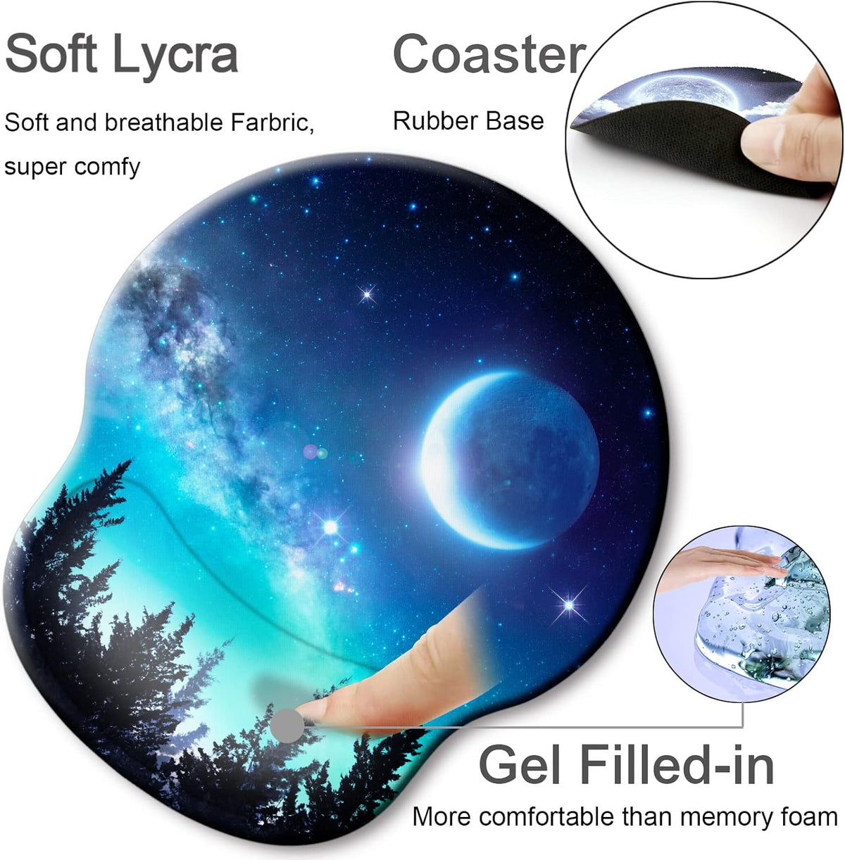 Ergonomic Mouse Pad with Wrist Rest Support,Gel Mouse Pads for Desk - Colors A