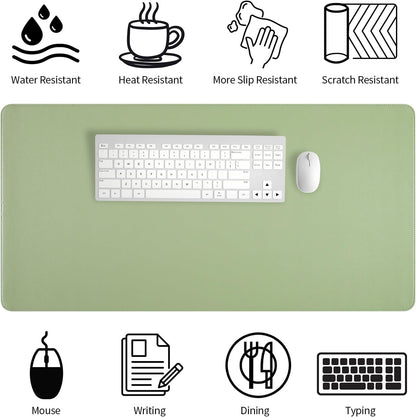 Bloss Leather Desk Pad and Keyboard Wrist Rest, Large Mouse Pad + Keyboard Pad+Mouse Wrist Support, Non-Slip Desk Mat Protector for Office, Home(31.5×15.7 Inches,Beige) - Colors B