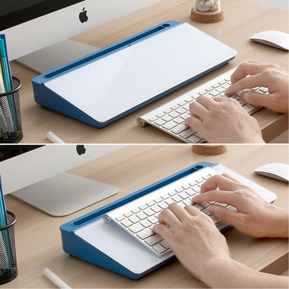 TSJ OFFICE Desktop Whiteboard Dry-Erase-Board - Computer Keyboard Stand White Board Surface Pad with Drawer, Desk Organizers with Accessories for Office, Home, School Supplies - Black