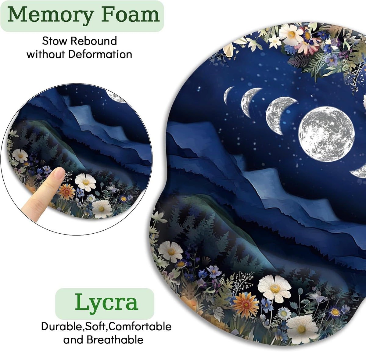 Funny Ergonomic Mouse Pad with Wrist Rest, Cat Desk Decor Gifts - Colors A