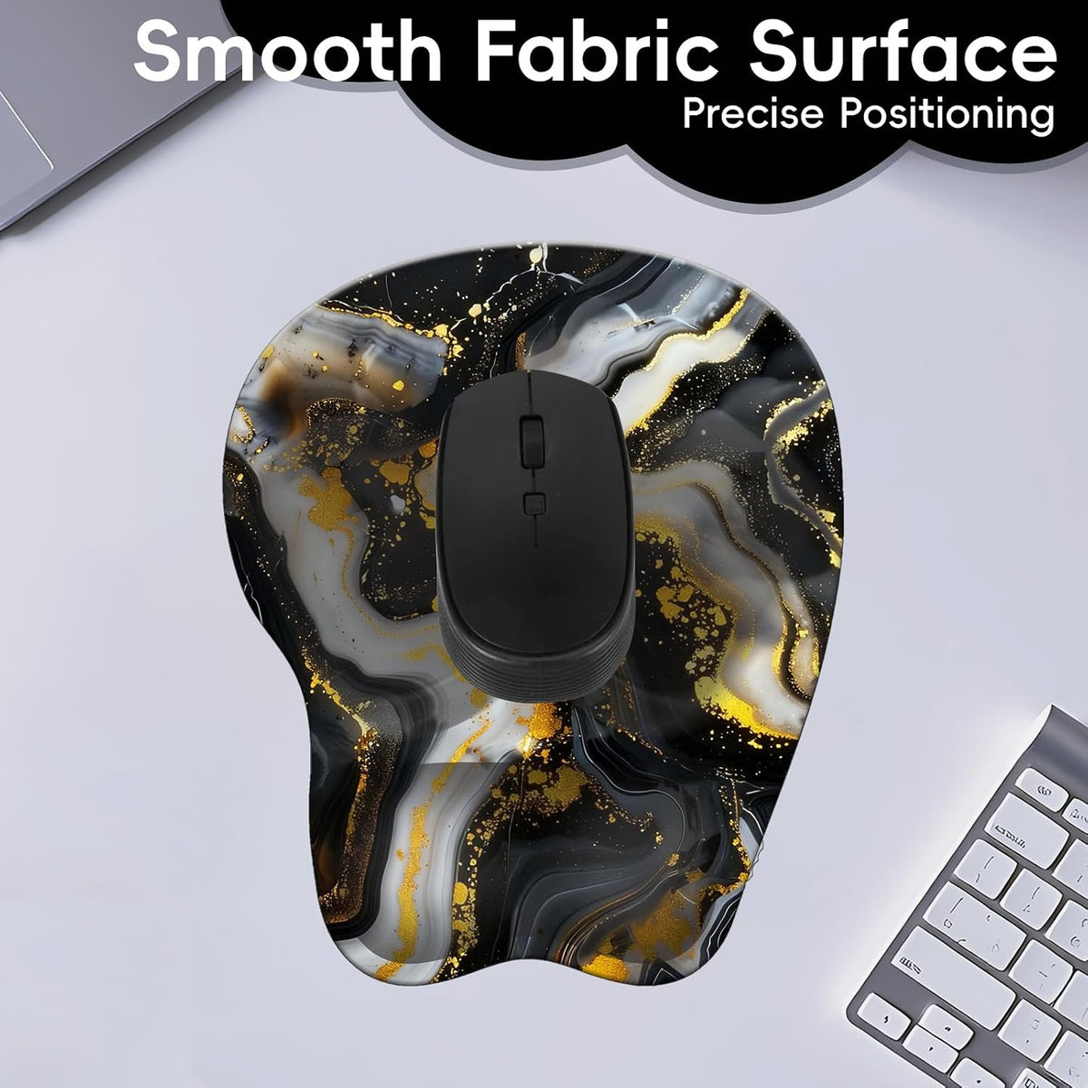 Wrist Support Mouse Pad Anti Slip Rubber Wrist Rest Mousepad 9in X 8in Small Desktop Notebook Mouse Mat for Working and Gaming (M-Pink Floral)