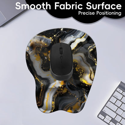 Wrist Support Mouse Pad Anti Slip Rubber Wrist Rest Mousepad 9in X 8in Small Desktop Notebook Mouse Mat for Working and Gaming (M-Pink Floral)
