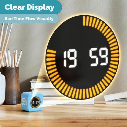 KADAMS Pomodoro Cube Timer Productivity Visual Timer - 5/10/25/50 Min Rotating Countdown (1, Green)