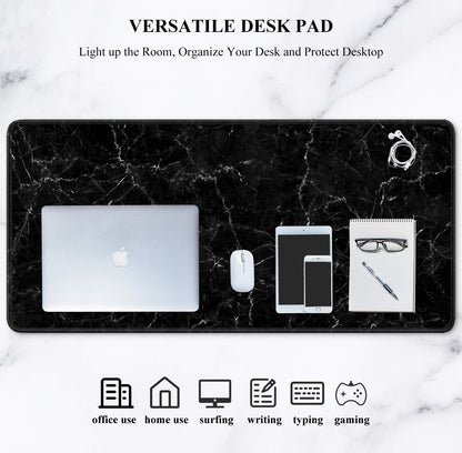 Auhoahsil Desk Mat, Ultra Large Mouse Pad, XXL Gaming Mousepad, Green Tropical Leaves Deskpad, Big Extended Full Size Mouse Pad, Desktop Desk Matt for Keyboard, Laptop & Computer, 35.5 x 15.7 in - Colors B