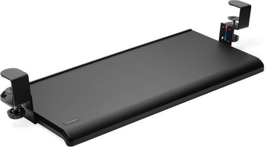 Clamp-On Keyboard Tray, Under Desk Keyboard Drawer with Cable Management, Ergonomic Smartfit Slide-out Height Adjustable Keyboard Holder, Black 13.3"x32.4"x2.4" K55407WW