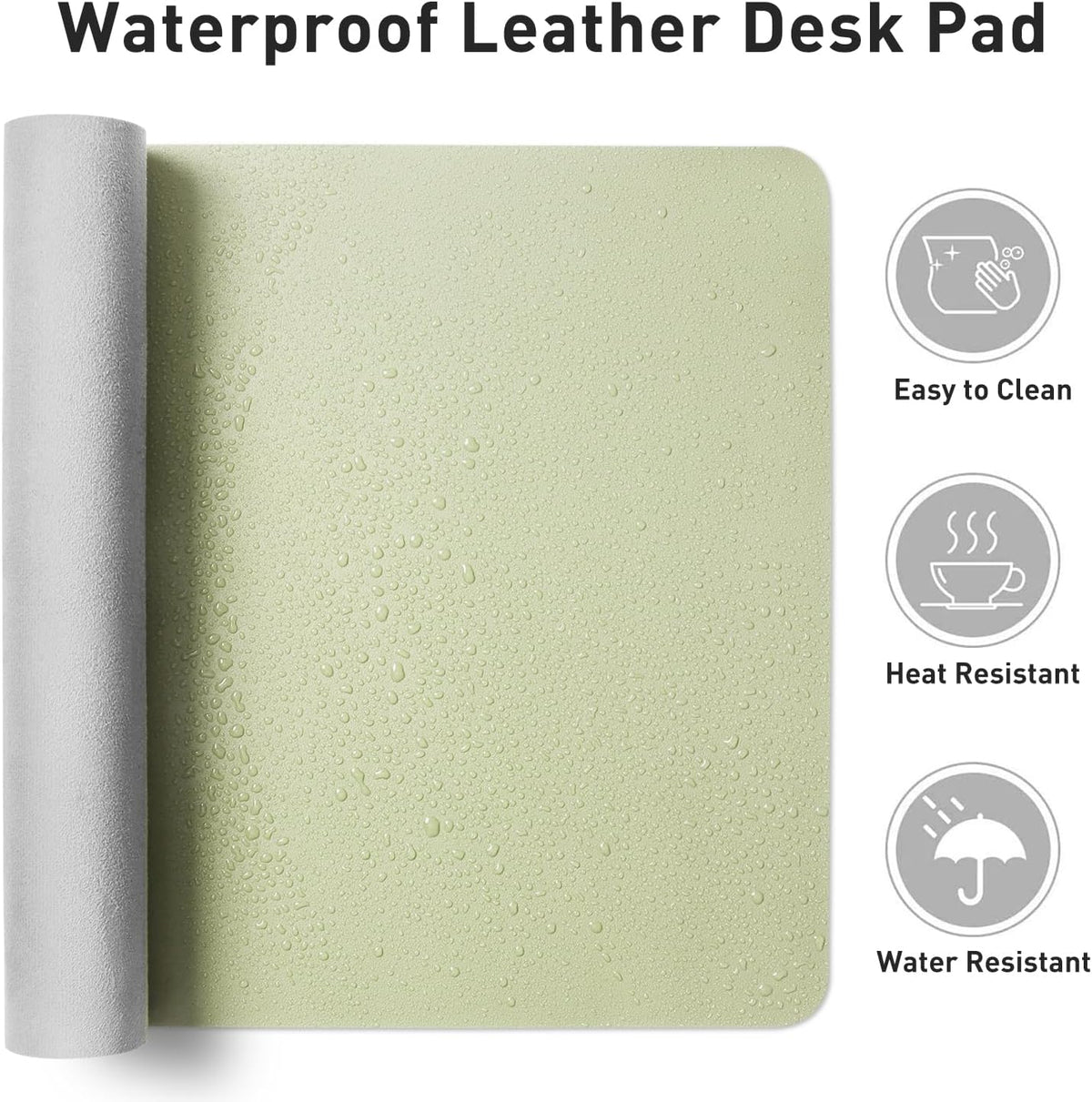 Aothia Leather Office Desk Pad Protector, Non-Slip PU Leather Desk Blotter, Waterproof Laptop Writing Mouse Pad for Office and Home, Black, 31.5" x 15.7" - Colors A