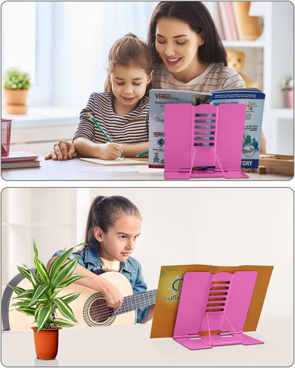 MSDADA Desk Book Stand Metal Reading Rest Book Holder Adjustable