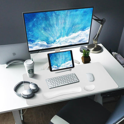 Bloss Leather Desk Pad and Keyboard Wrist Rest, Large Mouse Pad + Keyboard Pad+Mouse Wrist Support, Non-Slip Desk Mat Protector for Office, Home(31.5×15.7 Inches,Beige) - Colors B
