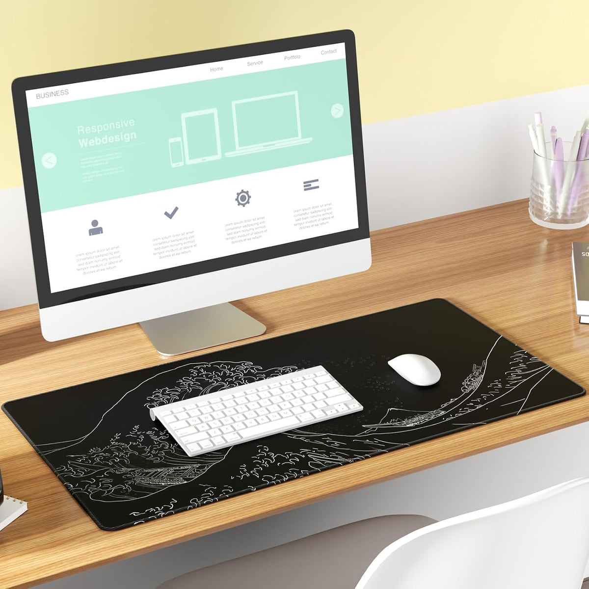 KTRIO Large Gaming Mouse Pad Desk Mat for Gamer, 31.5" x 11.8", Black, XL | Extended Size Design, Superior Micro-Weave Cloth, Non-Slip Rubber Base, Durable Stitched Edges, Water-Resistant Coating