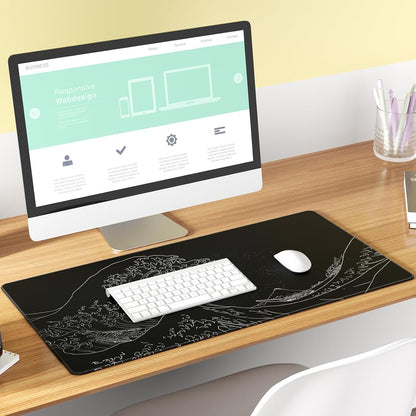 KTRIO Large Gaming Mouse Pad Desk Mat for Gamer, 31.5" x 11.8", Black, XL | Extended Size Design, Superior Micro-Weave Cloth, Non-Slip Rubber Base, Durable Stitched Edges, Water-Resistant Coating