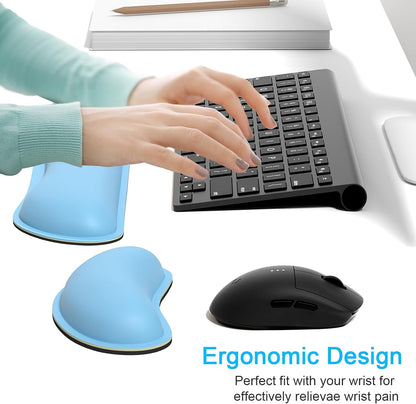Mouse Wrist Rest, Ergonomic Memory Foam Mouse Wrist for Computer Desk Mats Support, PU Leather Hand Rest Pad Cushion for Gaming, Laptop, Men, Women, Pain Relief & Easy Typing, Black