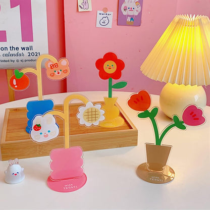 6 pcs Cute Flower Table Card Memo Holder Stand, Table Photo Display Clip Stand for Monmory Photo Picture Memo Cards Paper Note Postcards Wedding Number Card Display