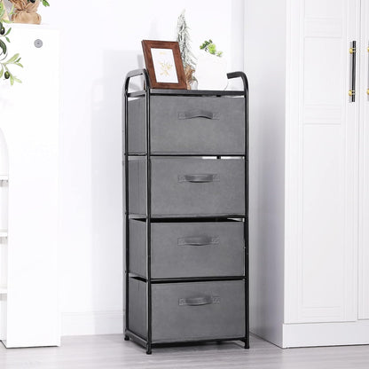Dresser Storage with 3 Drawers, Fabric Dresser Tower, Vertical Storage Unit for Bedroom, Closet, Office, Black